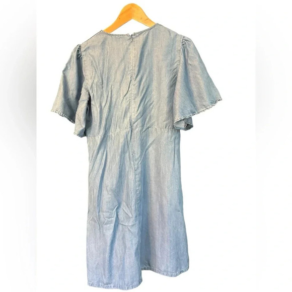 Lovers and Friends Washed Ashore Dress Revolve Denim Lace Up Short Sleeve Size S - Picture 4 of 6